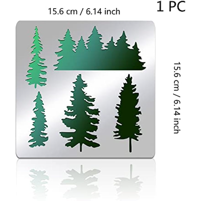 Pine Tree Stainless Steel Stencil Template, 6x6 Inch Forest Metal Journal  Stencils Templates Tool for Wood Burning Pyrography - AliExpress